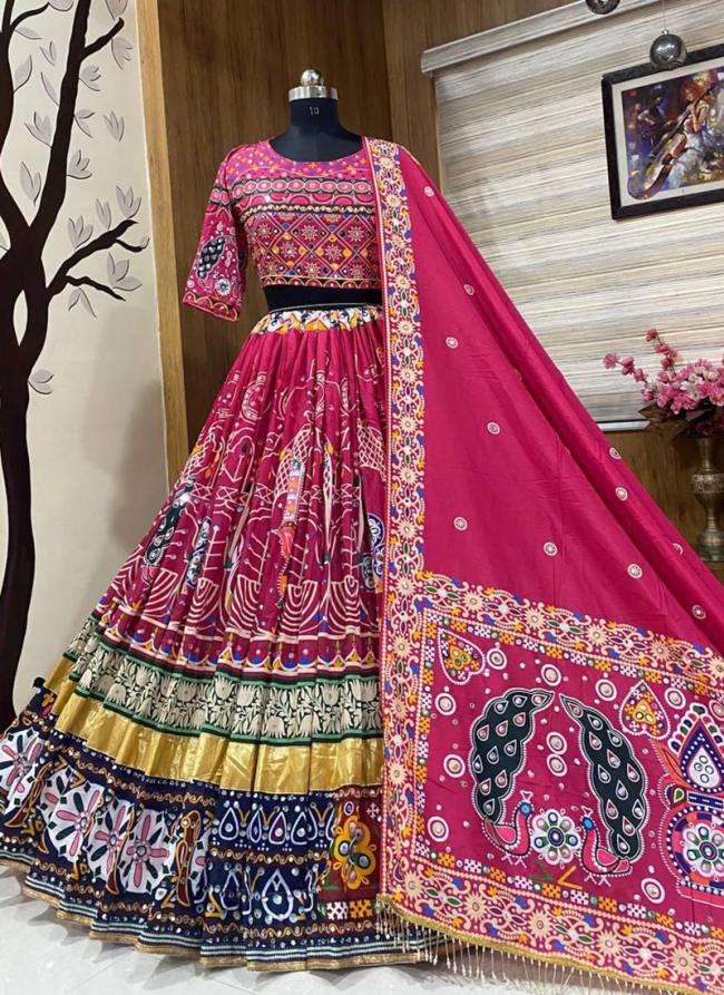 Muslin Cotton Multi Colour Navratri Wear Printed Lehenga Choli